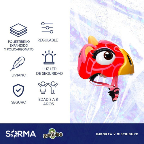 Imagen 2 de 10 de Combo Casco Ciervo + Monopatín Infantil 4 Ruedas C/luz