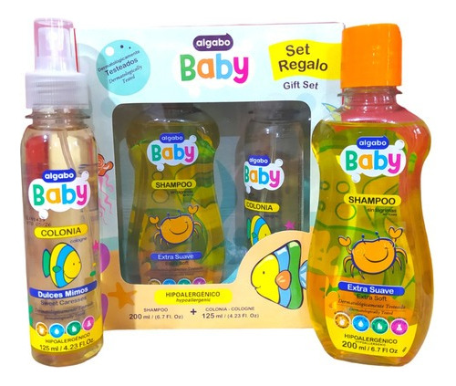 Kit De Regalo Colonia + Shampoo Algabo Baby Hipoalergénico