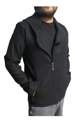 Chaqueta Tipo Gabán Negra. Ref. H123