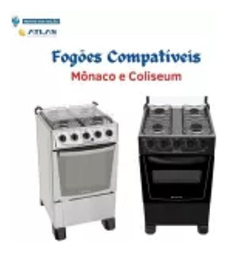 Kit Botão De Fogão Atlas Mônaco/coliseu/grecia 6 Peças