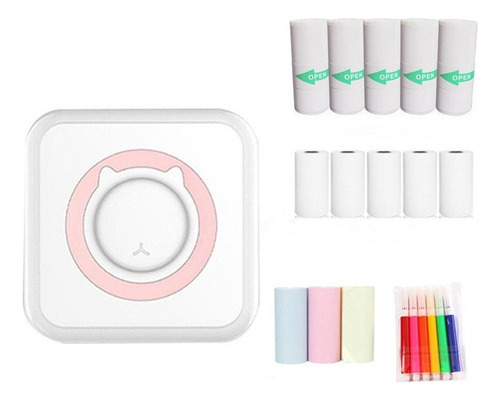 Última Mini Impresora Térmica Bluetooth Portátil Rosa