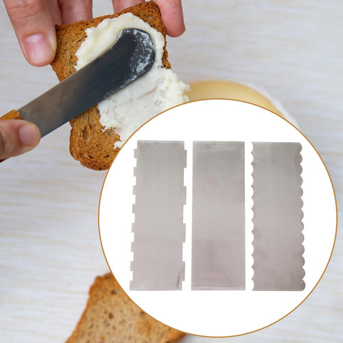 3x Raspador De Bolo Diy Ajustável De Aço Inoxidável Para