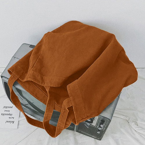 Bolsa De Compras De Lona De Color Sólido Para Mujer, Bolso De Mano