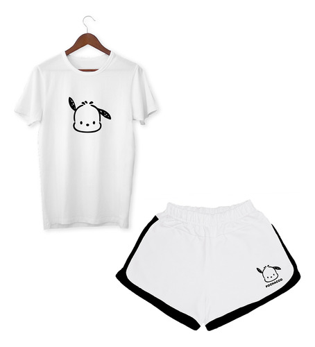 Conjunto De Algodon Blanco - Pochacco - Short Y Remera 