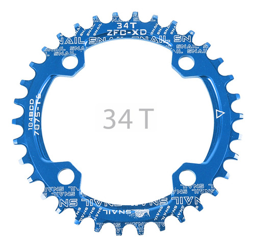 Corona Monoplato Redonda 34t 104bcd Mtb Narrow Wide Azul