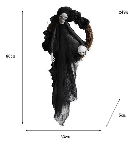 Corona De Fantasmas De Halloween, Esqueleto De Terror En Bla