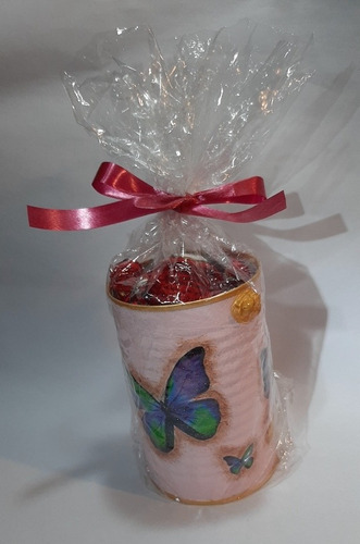 Latas Artesanales Mariposas Con Bombones O Caramelos. .