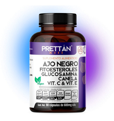 Ajo Negro Suplemento Alimenticio 600mg 90 Capsulas Prettan