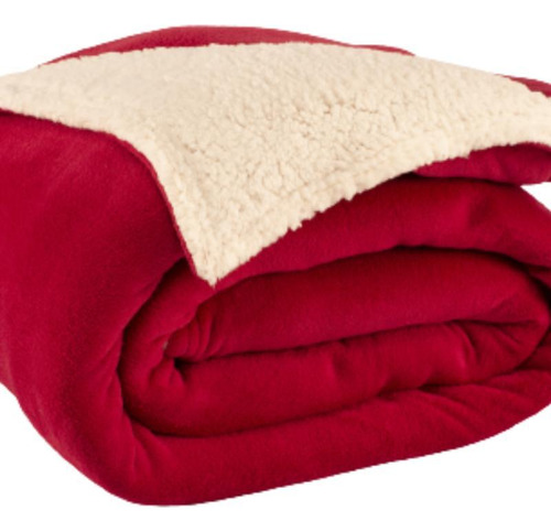 Cobertor Solteiro Canadá 1 Peça Manta Sherpa Cereja