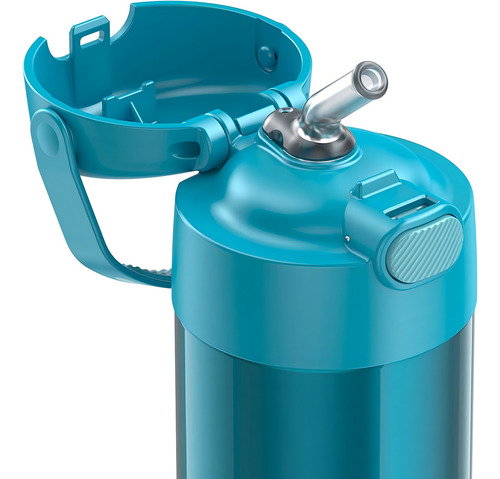Botella térmica Funtainer de acero inoxidable de color turquesa de 350 ml