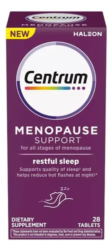 Multivitamínico Centrum para Menopausia con Genisteína y Calcio – 28 Tabletas para Sueño Reparador