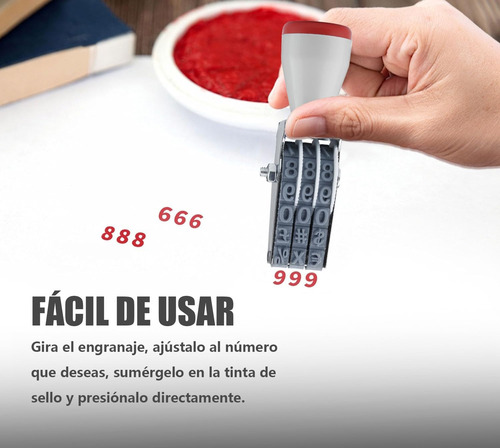 Sello Fechador Numérico De 3 Dígitos Ajustable, Sellos Goma