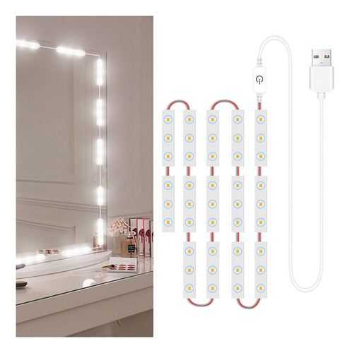Espejo Led Para Maquillaje, 14 Unidades, Con Control Regulab