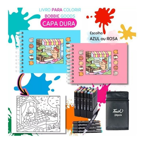 Livro De Colorir Bobbie Goods + Canetinha Ponta Dupla