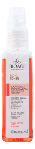 Bioage Tônico Facial com Vitamina C Bio Toner 120ml Dia Noite Tipo de pele Todo tipo de pele