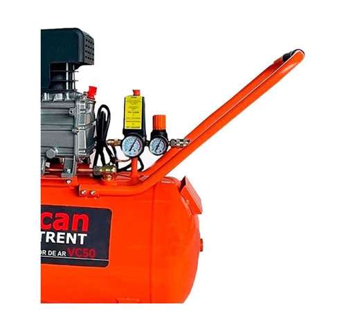 Imagem 4 de 4 de Compressor de ar elétrico portátil Vulcan Trent VC50 50L 2.5hp 127V 60Hz laranja