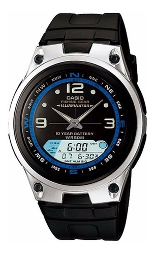 Relógio Casio Aw-82 1avdf Fishing L3 Borracha