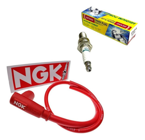 Bujia Iridium Denso Alto Rendimiento C7hsa + Cable Alta Ngk 