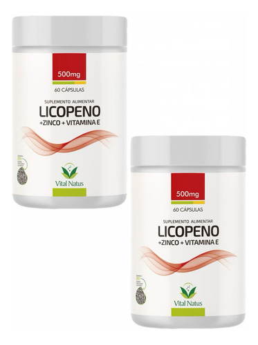 2x Licopeno- Zinco- Vitamina E 500mg- Vital Natus- 60 Cáps