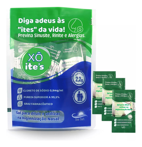 Soro Para Lavagem Nasal, Cloreto De Sódio Pó Kit C/60 Sachês