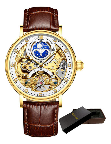 Reloj Mecánico Kinyued Moon Phase Hollow