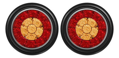 2 Luces Traseras Led Redondas De 4 Pulgadas, Rojas Y Ámbar,