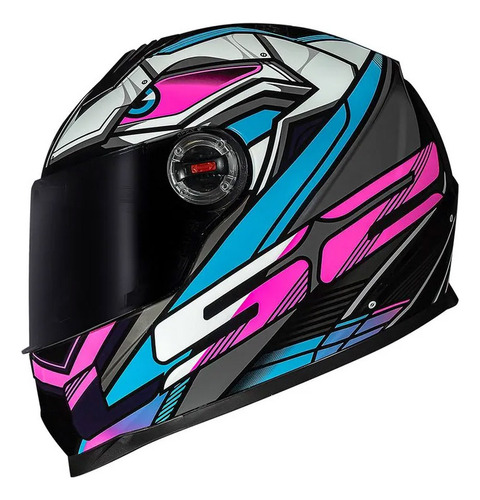 Capacete Ls2 Ff358 Classic Xdron Cyan Rosa