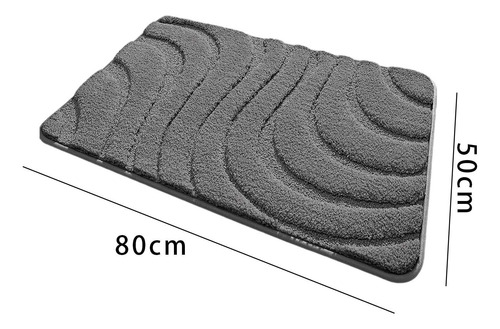 Alfombra De Baño, Alfombra De 50cmx80cm Gris Oscuro