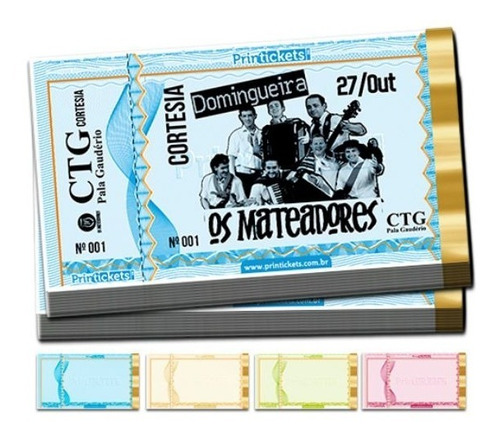 Imagem 2 de 5 de Ingresso De Segurança Personalizado Papel Moeda Pb 400 Un