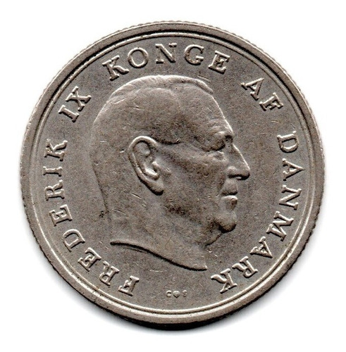 Moneda Dinamarca 1 Krone 1965 Km#851.1
