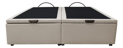Base Box Baú Cama Casal Queen 158x198 Bipar Liz Sintético Bg Cor Creme
