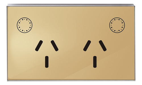 Frente De Color Para Tomacorrientes Smart 2 Canales Tbcin Color Dorado