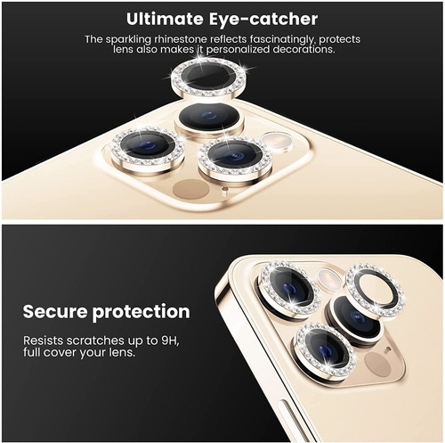 Vidrio Templado Camara Strass Para iPhone 13 Pro Max Mini