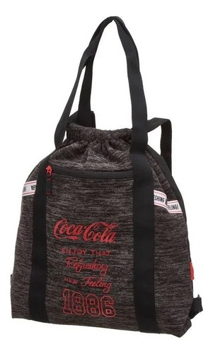 Mochila original Coca-cola Connect 7842033, color negro