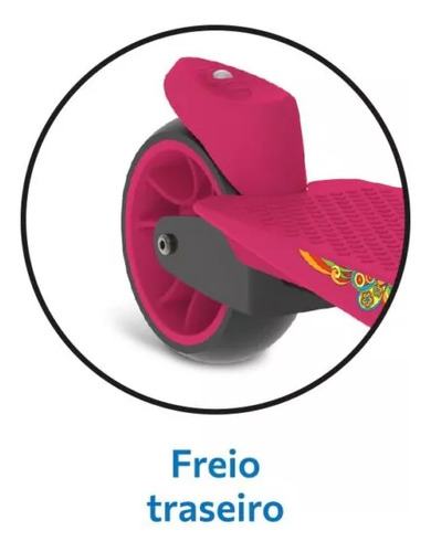 Patinete Skatenet Max Led Ajustavel Pink Bandeirante 1591