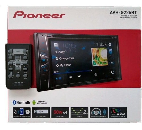 Autoestereo Pioneer Avhg225bt Pantalla 2 Din Usb Aux Bt