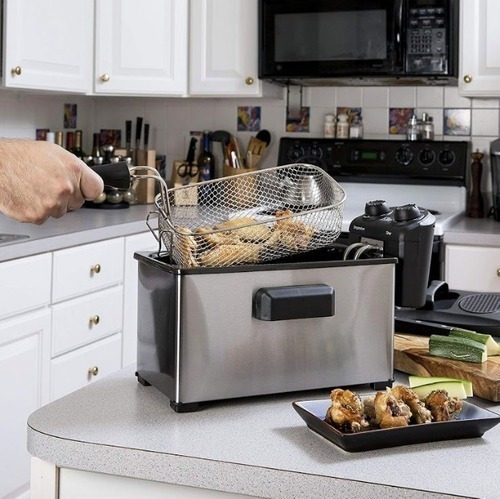 Imagen 3 de 4 de Freidora Eléctrica Elite Gourmet 3.3l Acero Inox Pack Con 4