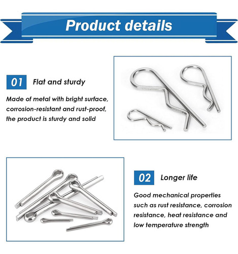 210 Piezas Pin De Cabello Cotter Pon Kit De Surtido Pins