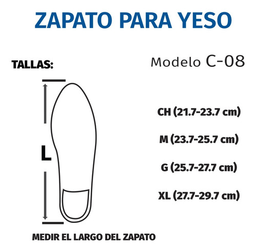 Zapato Post Operatorio Flexible C08 Tynor P/proteccion Yeso