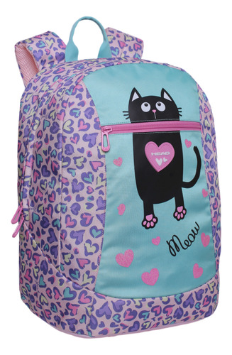 Mochila Infantil Simple Wingle Cat Corazon Rosado Head