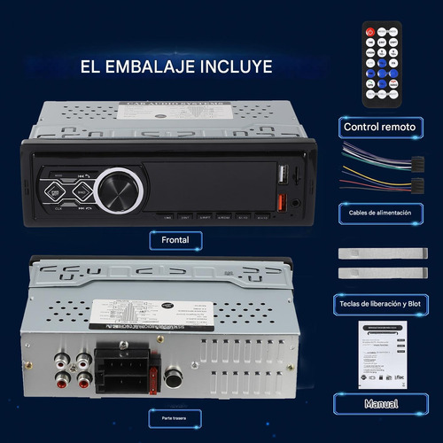 Autoestéreo Mp3 Reproductor Bluetooth Para Coche
