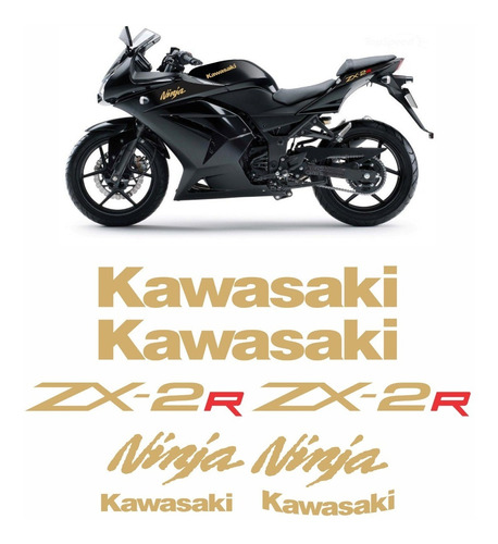 Kit Adesivos Faixa Emblema Compatível Ninja 250r Zx-2r 25015