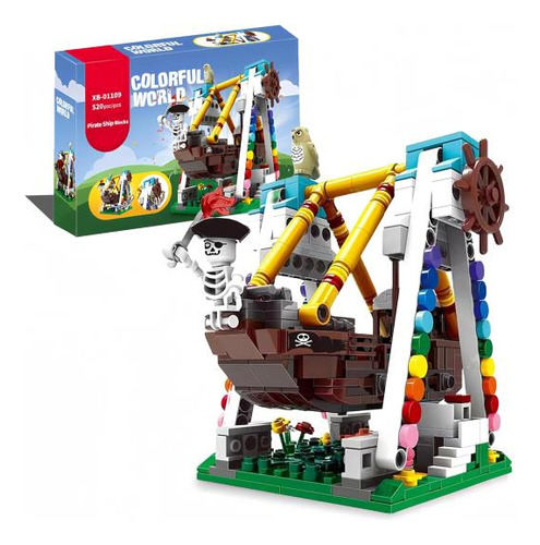 Qishouting Juego De Construcción De Barco Pirata, 502 Piezas