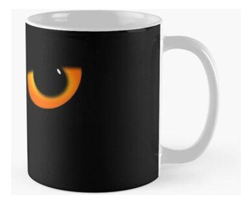 Taza Calabaza Malvada Naranja Ojos De Gato En La Noche Oscur