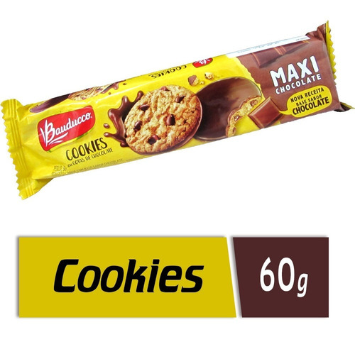 Biscoito Cookies Bauducco Maxi De Gotas De Chocolate 96g