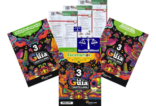Guía Santillana 3° Pública Kit C/3 Libros + Exámenes 2023-24