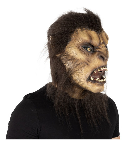 Máscara Hombre Lobo Brown Wolfman Disfraz Halloween Terror Color Beige Brown Wolfman