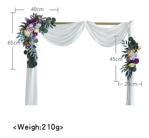 Silk Artificial Flower Arch Decor Pueple Rose Flower