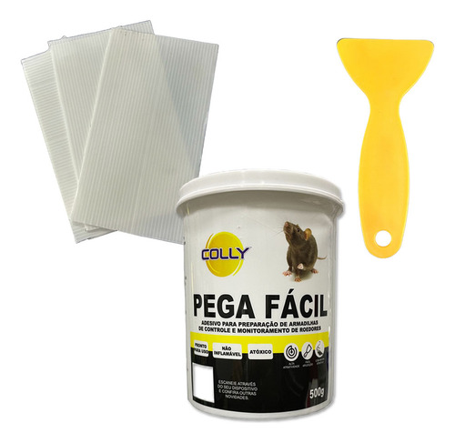 Cola Pega Rato 500gr Captura Roedores + Espátula E Placa