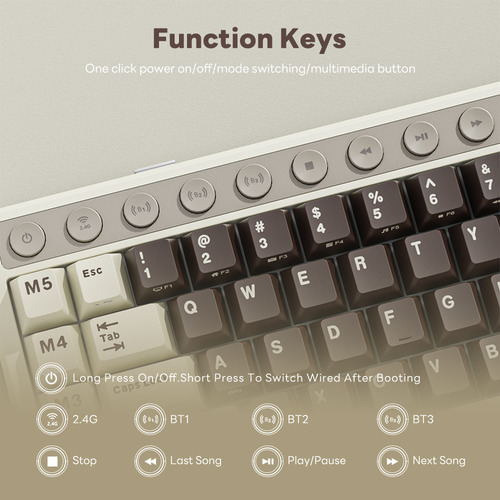 Teclado Mecánico Inalámbrico Español Rk Royal Kludge M70 70%